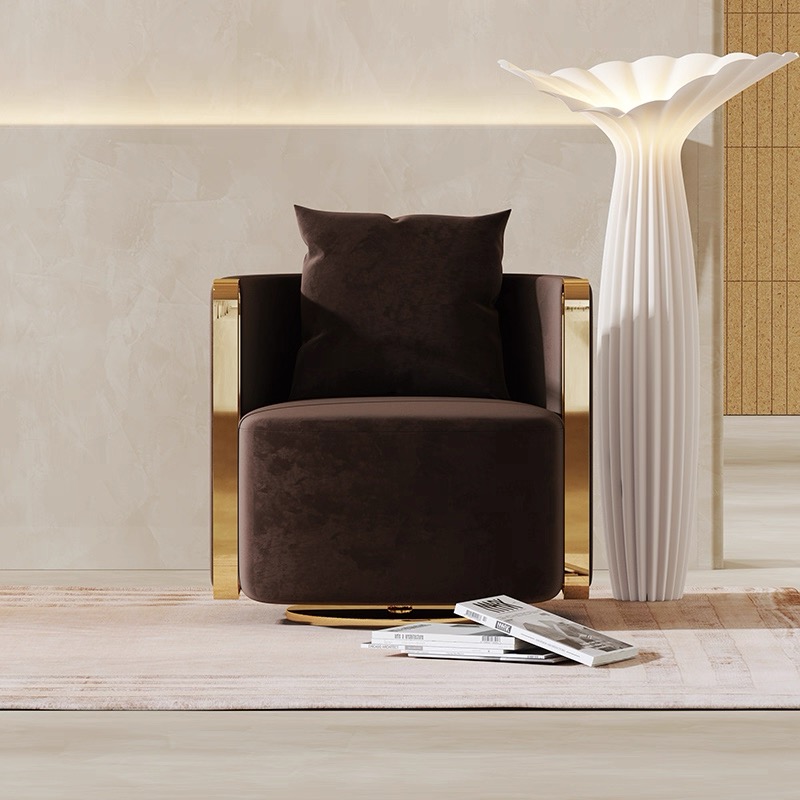 Hikari系列輕奢絨布休閒椅HK-LC-002