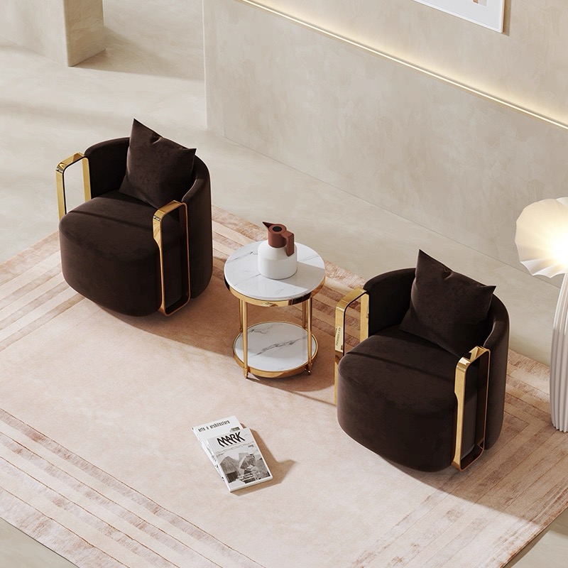 Hikari系列輕奢絨布休閒椅HK-LC-002