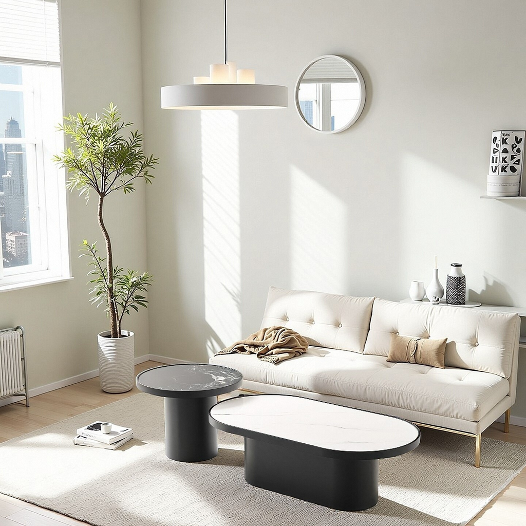 義式極簡 微晶石面 組合茶几2518#邊幾