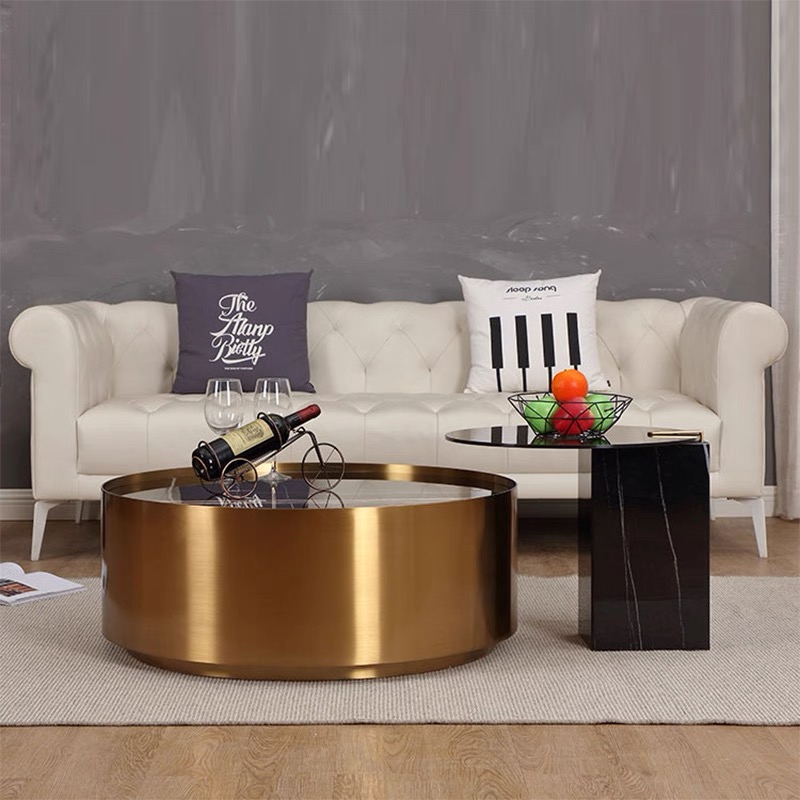 現代輕奢 樓盤酒店大廳定制 大理石茶几 