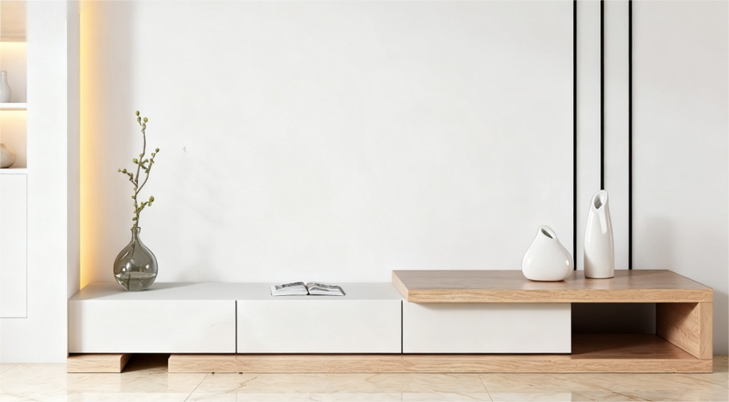 奶油風  可伸縮  三門電視櫃901#OL