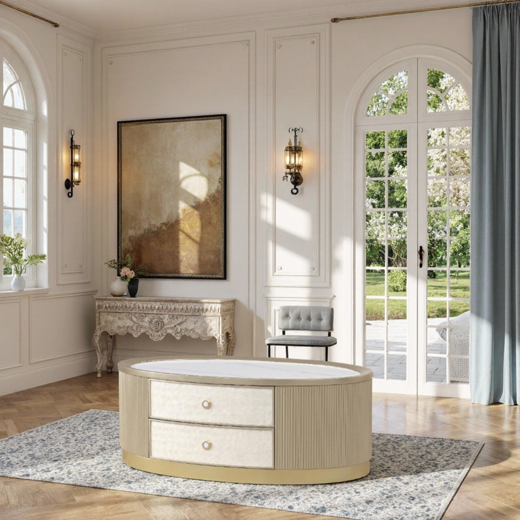 橢圓貝殼茶几 QJ-FN41