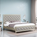 美式輕奢 臥室 鑽石格真皮 床架QJ-FA09B