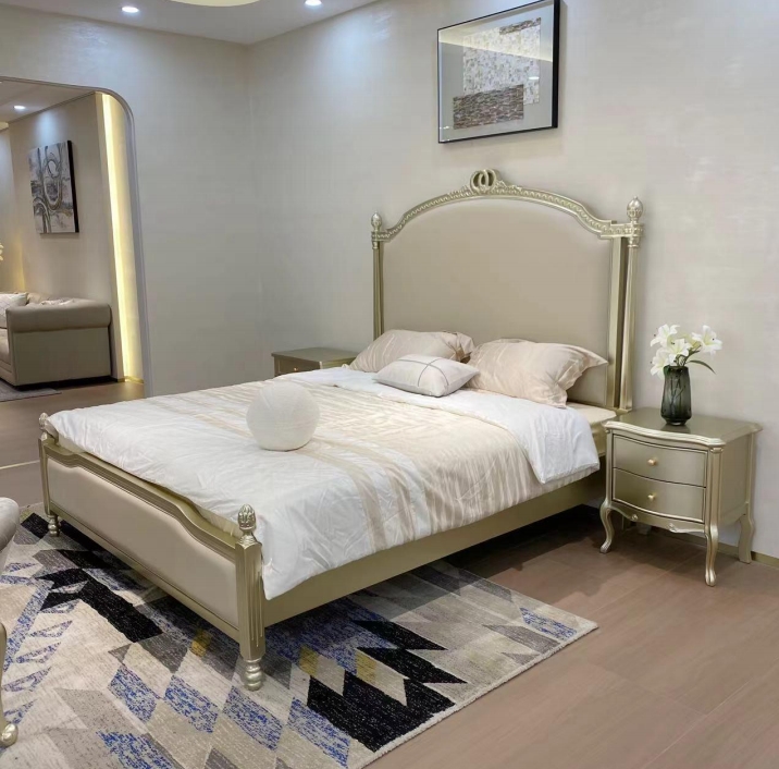 美式輕奢 臥室 莫奈公主 真皮床架QJ-FA68