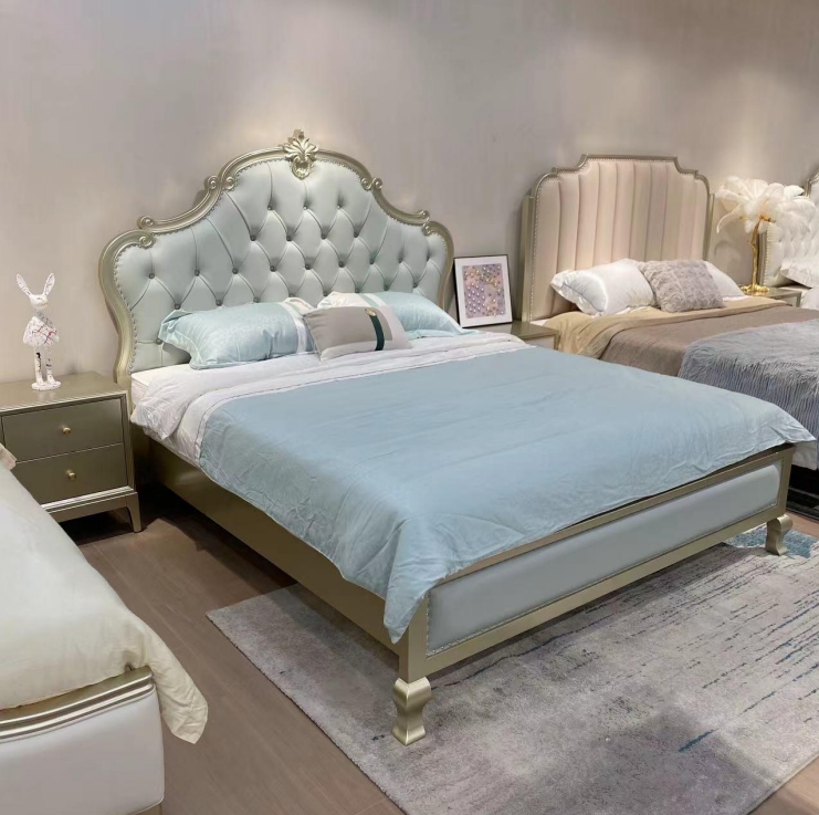 美式輕奢 臥室 維多利亞真皮床 QJ-FA63