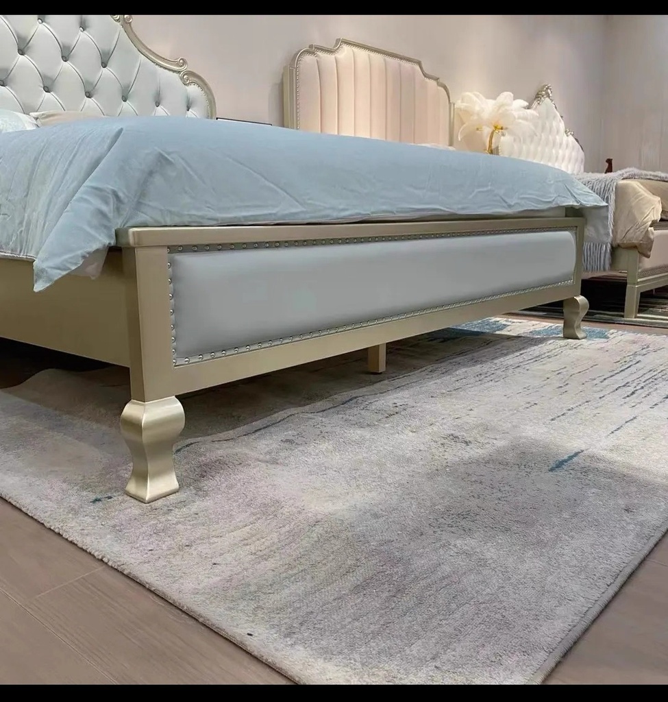 美式輕奢 房間 維多利亞真皮床 QJ-FA63