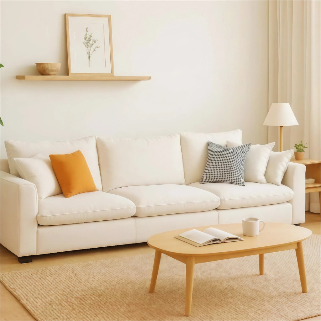 奶油風 簡約直排科技布沙發108#