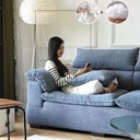 北歐風 超軟羽絨高靠背布沙發 OL-165#