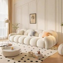 奶油風 直排雲朵貓抓布沙發 OL-2156#