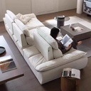 奶油風 直排帆船可調節靠背布沙發 OL-21991#