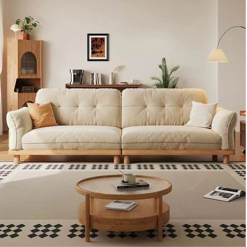 現代簡約風 新中式白蠟木布藝沙發 OL-2336#
