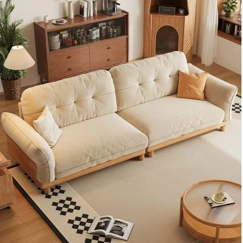 現代簡約風 新中式白蠟木布藝沙發 OL-2336#