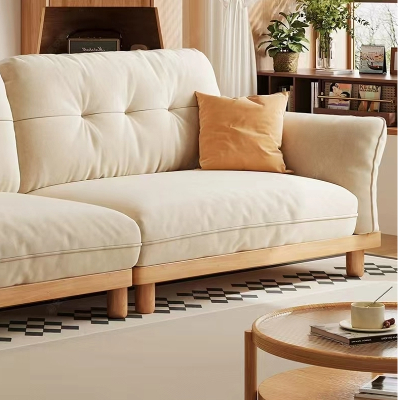 現代簡約風 新中式白蠟木布藝沙發 OL-2336#