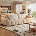 奶油風 直排棉花糖貓抓布沙發 OL-2372#