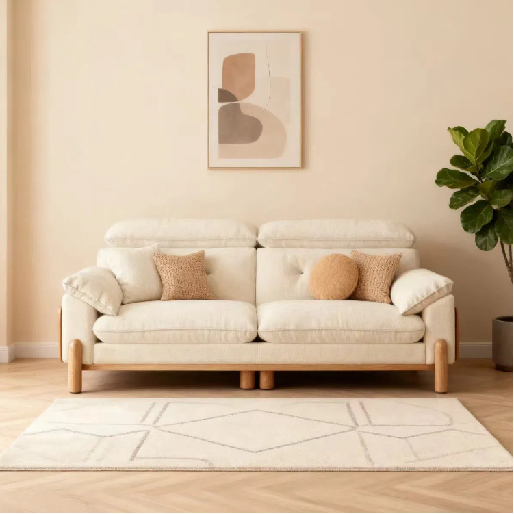 奶油風 直排原木可拆洗貓抓布沙發 OL-2385#