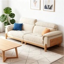 奶油風 小戶型直排原木布沙發 OL-2387#