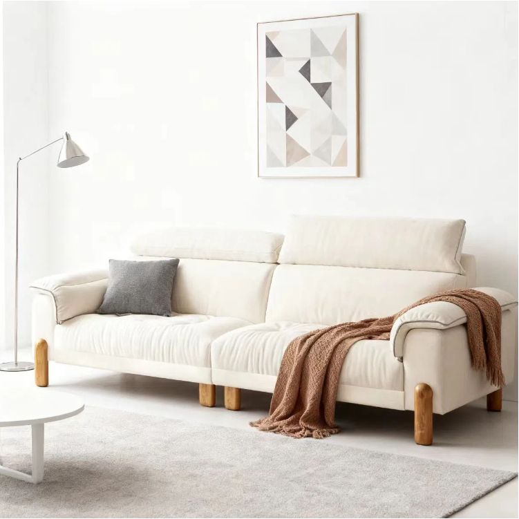 奶油風 直排雲朵實木貓抓布沙發 OL-2389#