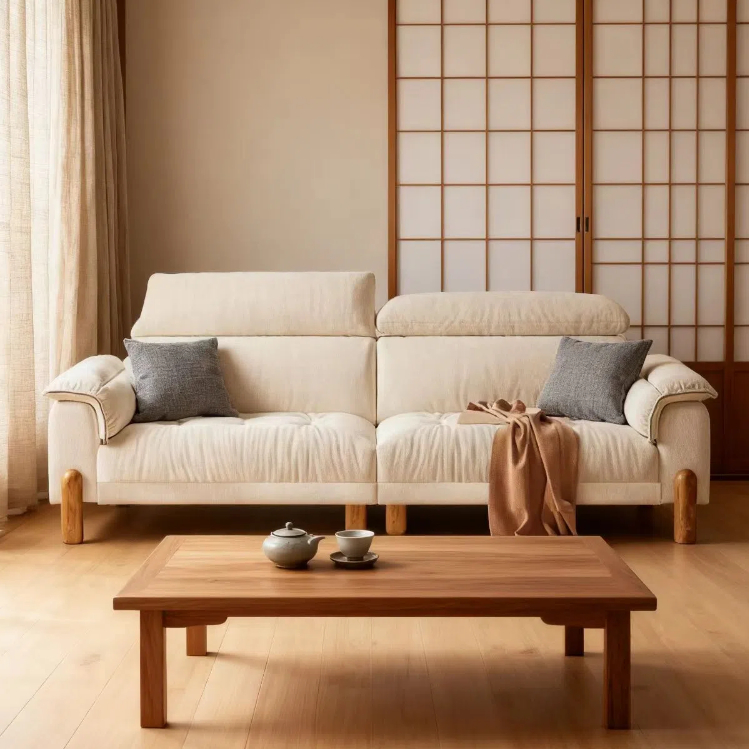 奶油風 直排雲朵實木貓抓布沙發 OL-2389#