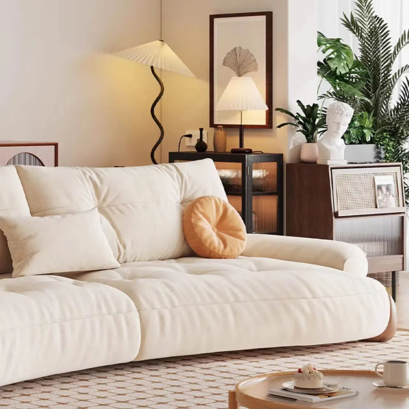 奶油風 弧形泡芙棉花糖直排布沙發 OL-2897#