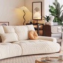 奶油風 弧形泡芙棉花糖直排布沙發 OL-2897#