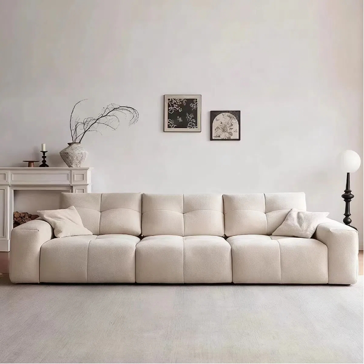 義式極簡風 可移動靠包豆腐塊防污布沙發 OL-像素#