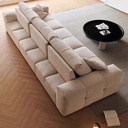 義式極簡風 可移動靠包豆腐塊防污布沙發 OL-像素#