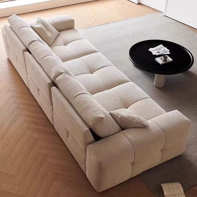 義式極簡風 可移動靠包豆腐塊防污布沙發 OL-像素#