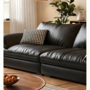 義式極簡風 小戶型黑色復古頭層牛皮沙發 OL-子规#