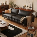 中古侘寂風 小戶型簡約直排頭層牛皮沙發 OL-塞恩#