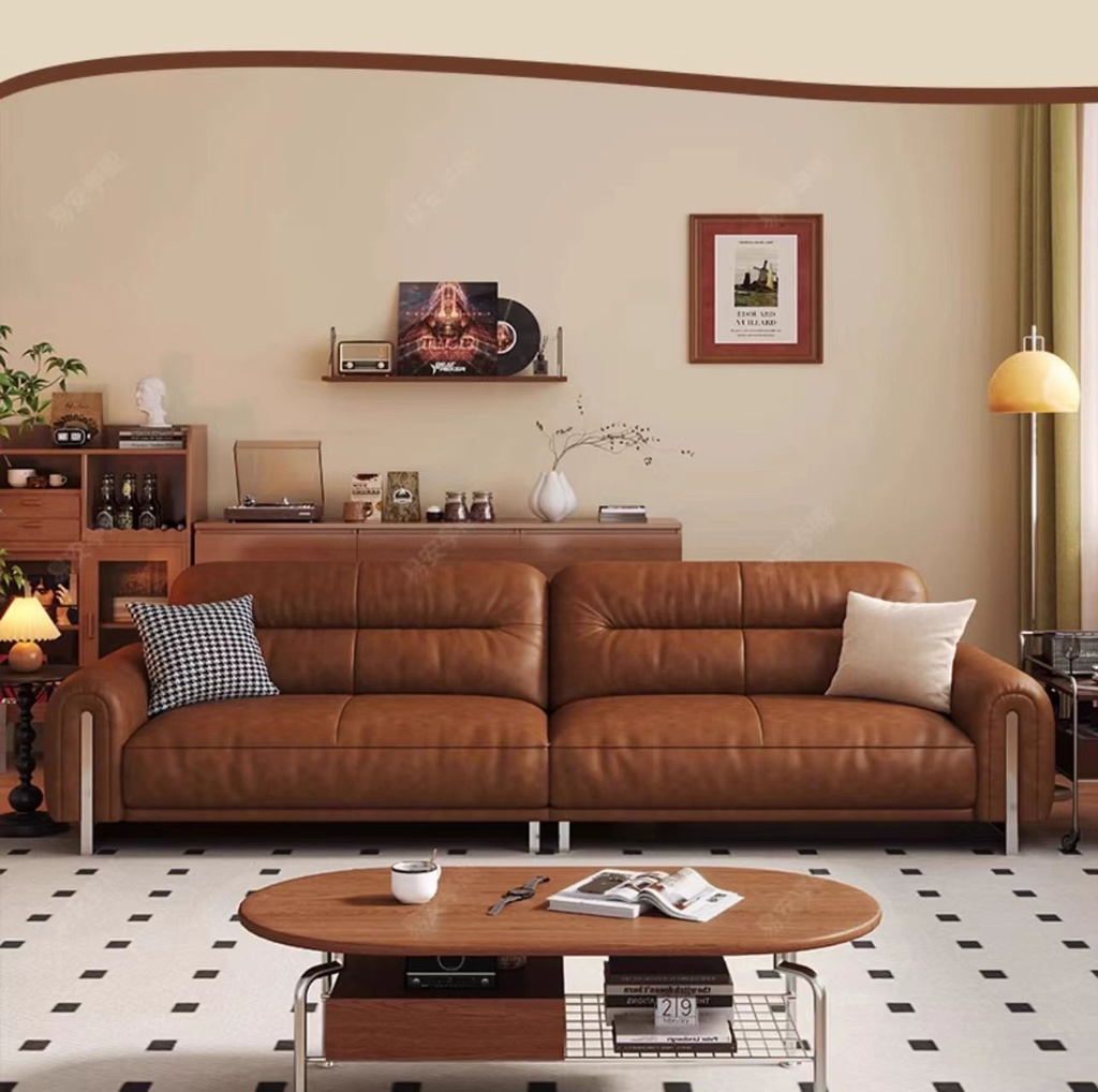 中古侘寂風 皮沙發 OL-子爵#