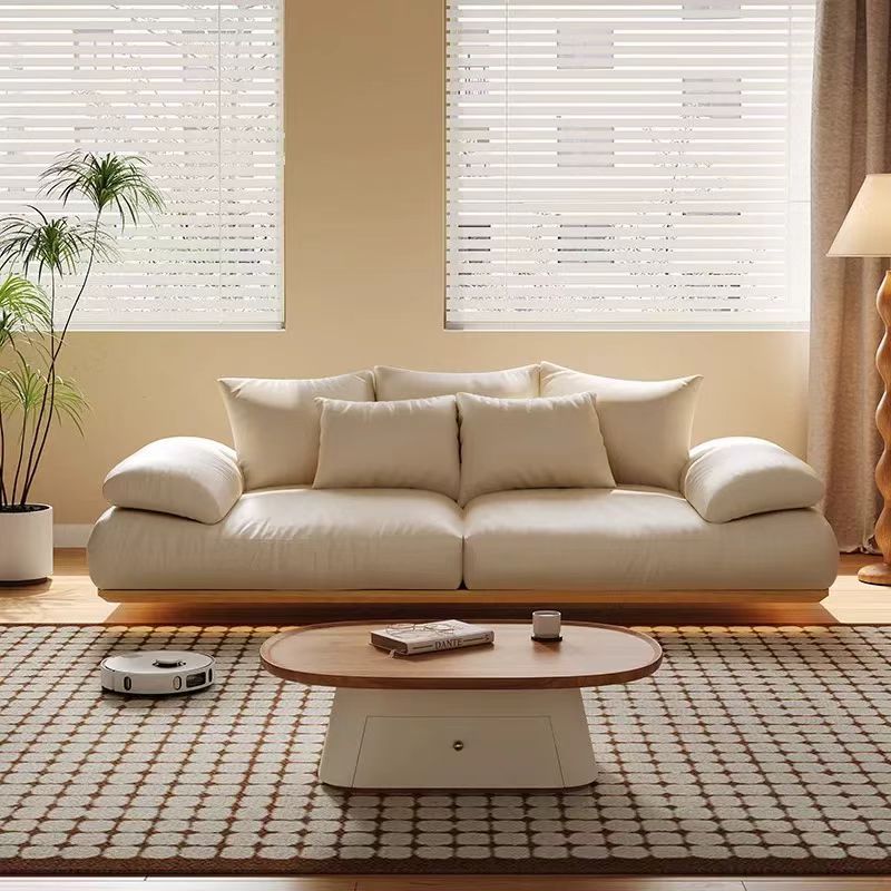 現代簡約風 小戶型直排日式頭層牛皮沙發 OL-锦云#