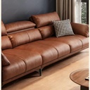 義式極簡風 頭層牛皮貴妃復古油蠟皮沙發 OL-2698#