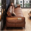 義式極簡風 頭層牛皮貴妃復古油蠟皮沙發 OL-2698#