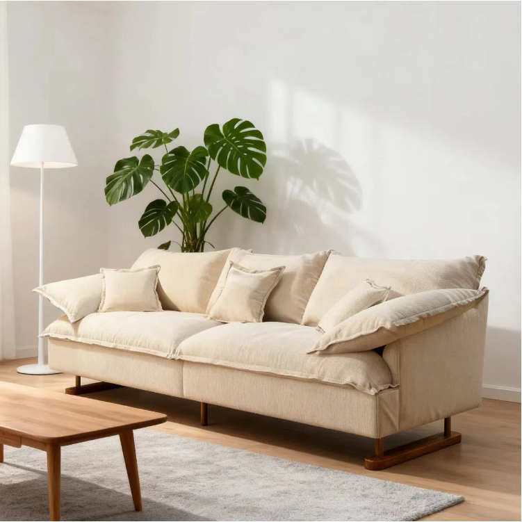 中古侘寂風 直排可拆洗棉麻布沙發 OL-5031#