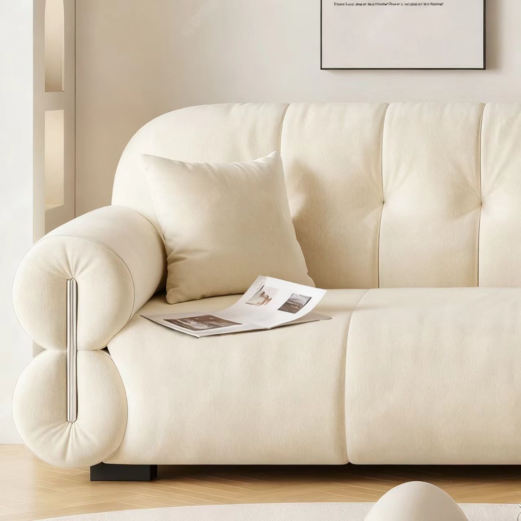 義式極簡風 復古小戶型直排棉花糖貓抓布沙發 OL-875#