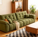 義式極簡風 直排小戶型綠色泡芙布沙發 OL-吉姆#