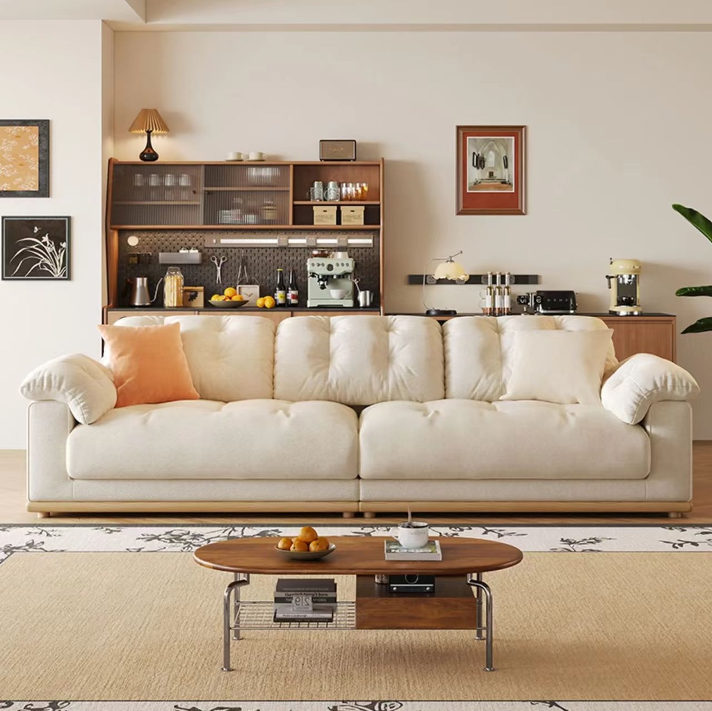 奶油風 大象耳朵直排雲朵貓抓布沙發 OL-雲舒#