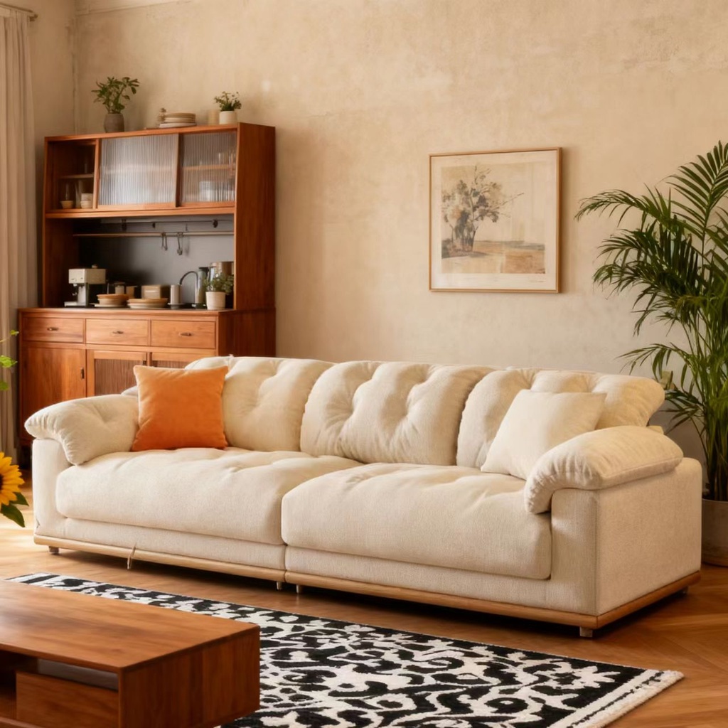 奶油風 大象耳朵直排雲朵貓抓布沙發 OL-雲舒#