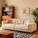 奶油風 大象耳朵直排雲朵貓抓布沙發 OL-雲舒#