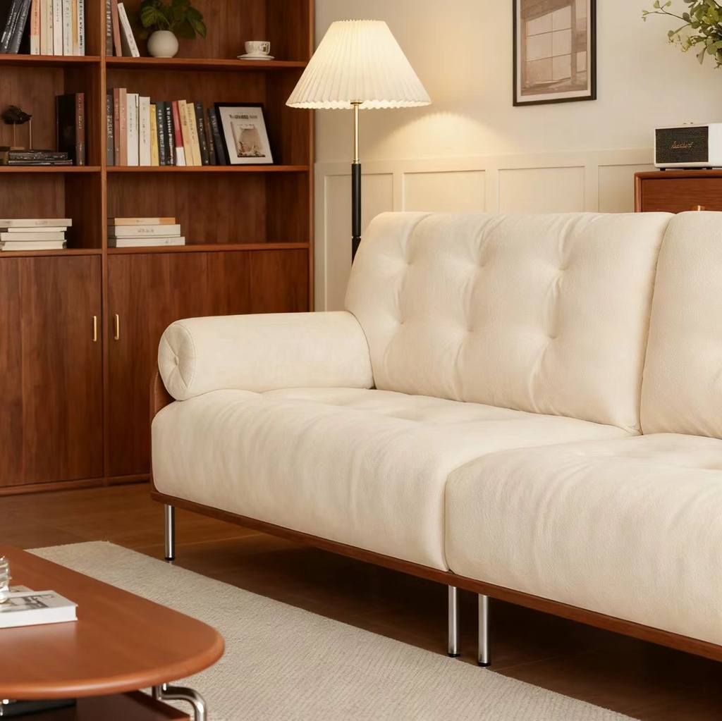 中古侘寂風 小戶型直排雲朵可拆洗布沙發 OL-念珠#