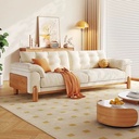 北歐風 直排小戶型雲朵實木貓抓布沙發 OL-戴維#