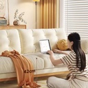 北歐風 直排小戶型雲朵實木貓抓布沙發 OL-戴維#