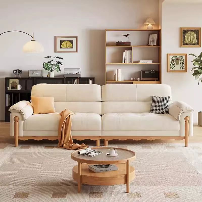 北歐風 直排小戶型雲朵實木布沙發 OL-曦月#