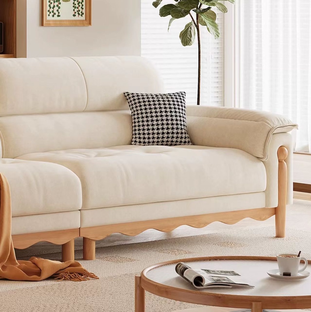 北歐風 直排小戶型雲朵實木布沙發 OL-曦月#