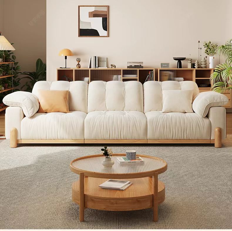 義式極簡風 電動多功能伸縮直排原木布沙發 OL-瀾予#