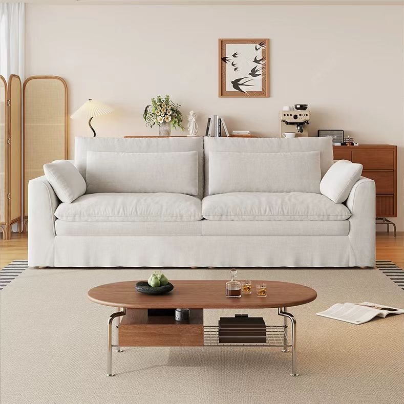 中古侘寂風 小戶型可拆洗奶油懷抱布沙發 OL-風信子#