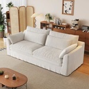 中古侘寂風 小戶型可拆洗奶油懷抱布沙發 OL-風信子#