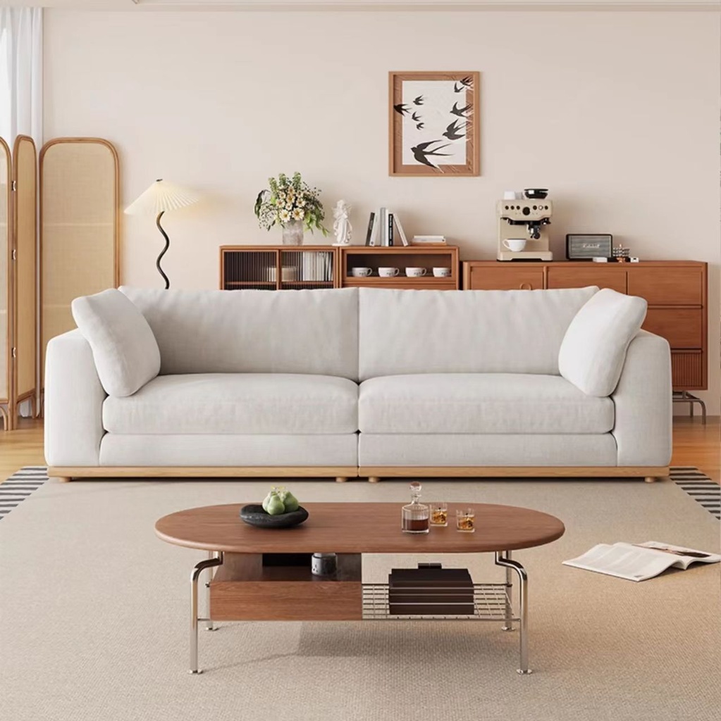 現代簡約風 直排設計師模塊可拆洗羽絨布沙發 OL-雅悅#