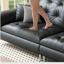 中古侘寂風 小戶型直排高腳頭層牛皮沙發 OL-伊西#