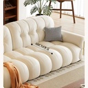 奶油風 小戶型直排雲朵棉花糖頭層牛皮沙發 OL-895#